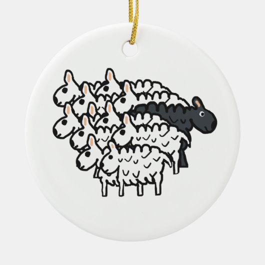 Zwarte schapen keramisch ornament (Voorkant)
