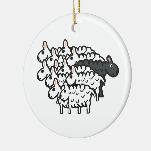 Zwarte schapen keramisch ornament (Links)