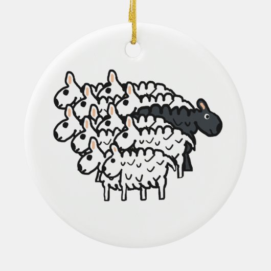 Zwarte schapen keramisch ornament (Achterkant)