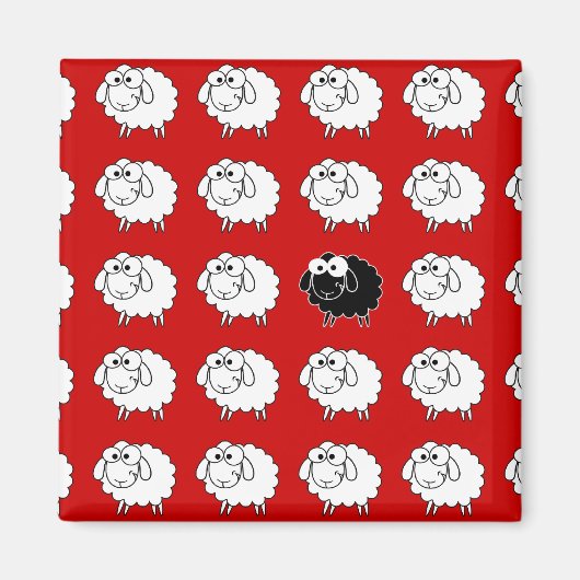 Zwarte schapen magneet (Voorkant)