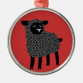 Zwarte schapen metalen ornament (Voorkant)