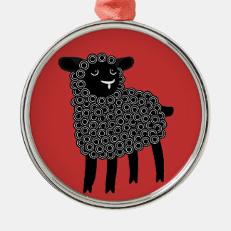 Zwarte schapen metalen ornament