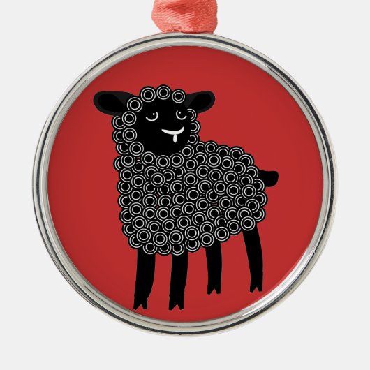 Zwarte schapen metalen ornament (Voorkant)