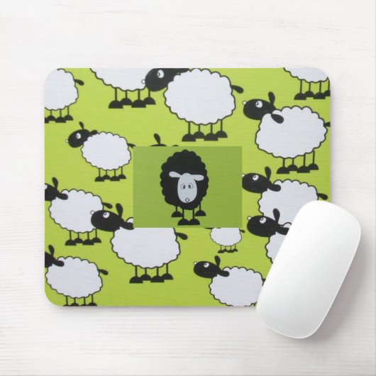 Zwarte schapen muismat (Met muis)