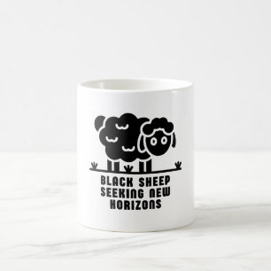 Zwarte schapen op zoek naar nieuwe horizonten koffiemok