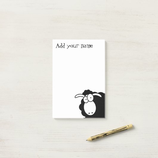 Zwarte schapen post-it® notes (Op bureau)