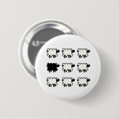 Zwarte schapen ronde button 5,7 cm (Voorkant /achterkant)