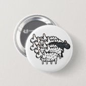 Zwarte schapen ronde button 5,7 cm (Voorkant /achterkant)