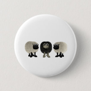 zwarte schapen ronde button 5,7 cm