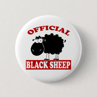 Zwarte schapen ronde button 5,7 cm