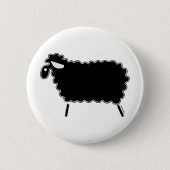 Zwarte schapen ronde button 5,7 cm (Voorkant)