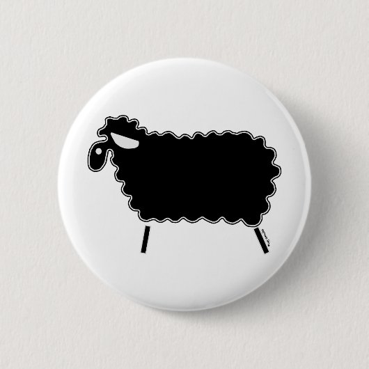 Zwarte schapen ronde button 5,7 cm (Voorkant)