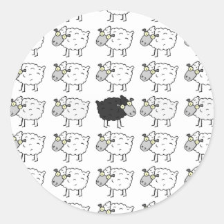 Zwarte schapen ronde sticker