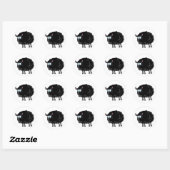 Zwarte schapen ronde sticker (Vel)