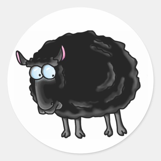 Zwarte schapen ronde sticker (Voorkant)