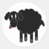 zwarte schapen ronde sticker (Voorkant)