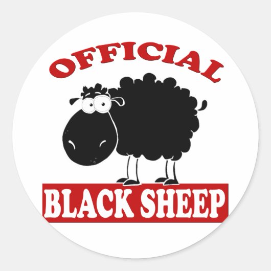 Zwarte schapen ronde sticker (Voorkant)