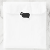 Zwarte schapen ronde sticker (Tas)