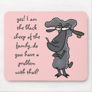 * Zwarte schapen - roze muizepad * Muismat