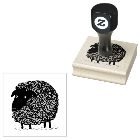 Zwarte schapen rubberstempel (Gestempeld)