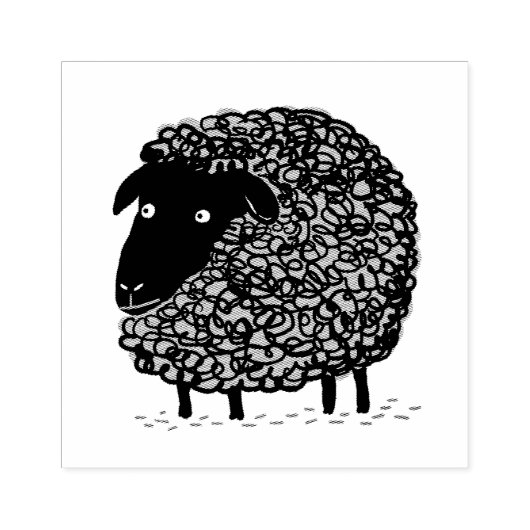Zwarte schapen rubberstempel (Afrduk)