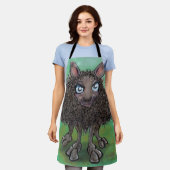 Zwarte schapen schort (Gedragen)