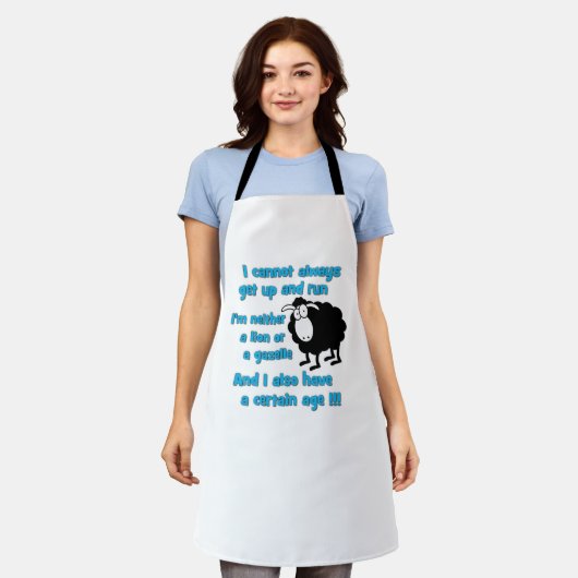 Zwarte schapen schort (Gedragen)