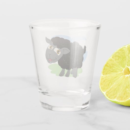 Zwarte schapen shot glas (Achterkant)