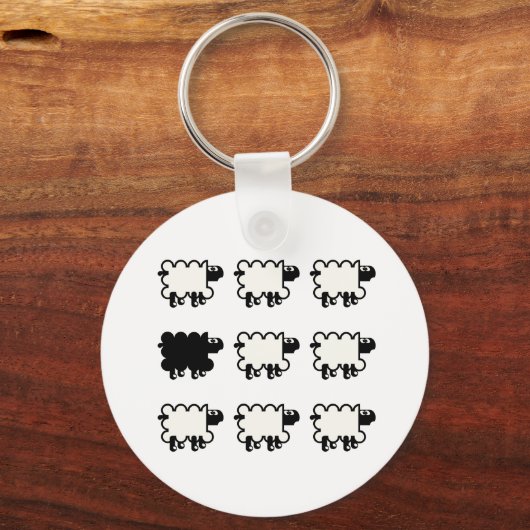 Zwarte schapen sleutelhanger (Voorkant)