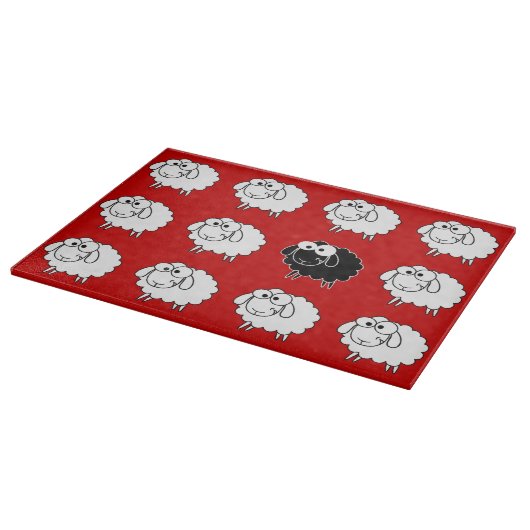 Zwarte schapen snijplank (Hoek)