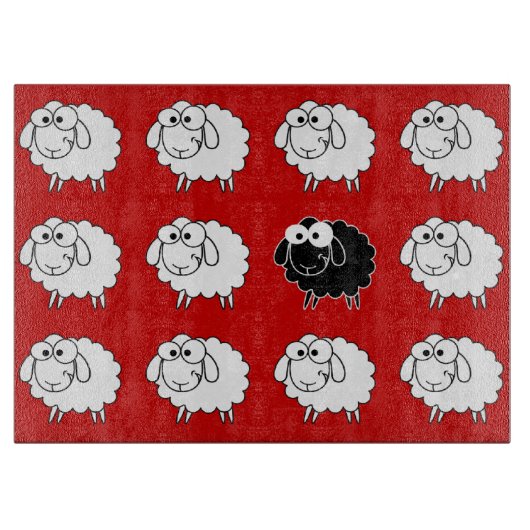 Zwarte schapen snijplank (Voorkant)