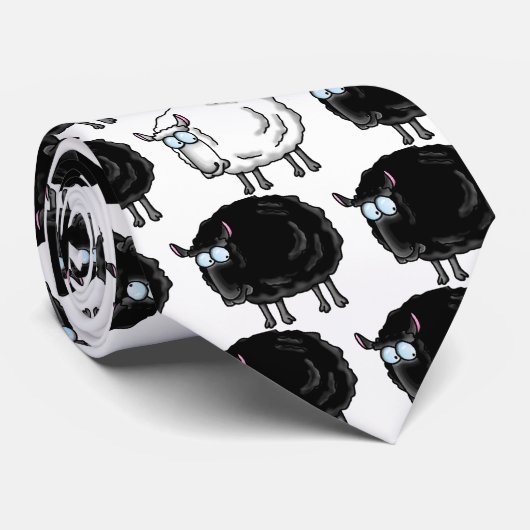 Zwarte schapen stropdas (Opgerold)