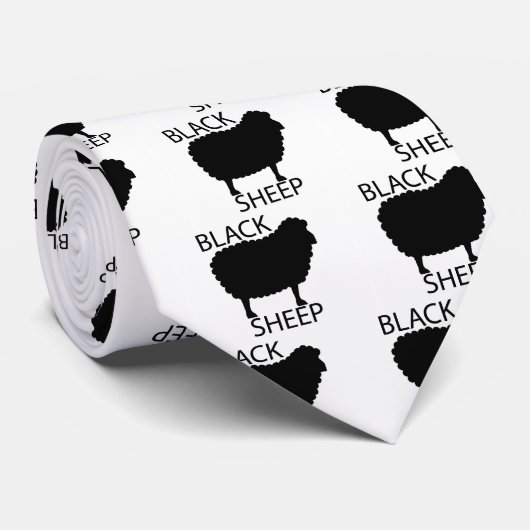 Zwarte schapen stropdas (Opgerold)