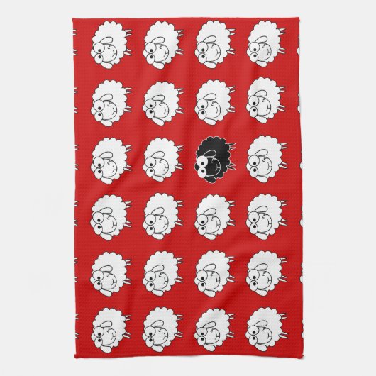 Zwarte schapen theedoek (Verticaal)