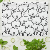 Zwarte schapen theedoek (Gevouwen)