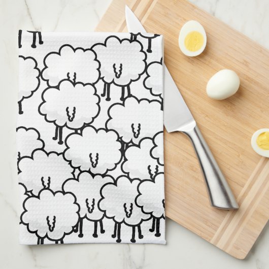 Zwarte schapen theedoek (Quarter Fold)