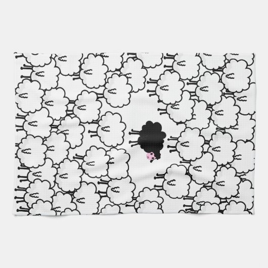 Zwarte schapen theedoek (Horizontaal)