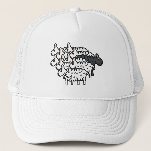 Zwarte schapen trucker pet (Voorkant)