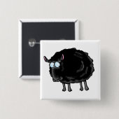 Zwarte schapen vierkante button 5,1 cm (Voorkant /achterkant)