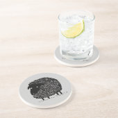 Zwarte schapen zandsteen onderzetter (Zijkant)