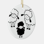 Zwarte schapenfamilie keramisch ornament (Rechts)