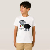 Zwarte schapenlamp met rode ventilator, speciaal a t-shirt (Voorkant volledig)