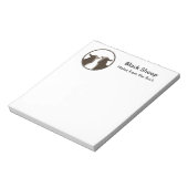 Zwarte Schapenuitrusting in sepia Notitieblok (Linkerzijde)