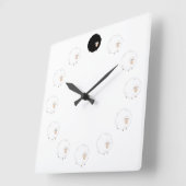 Zwarte schapsklok met TRANSPARANTE achtergrond Vierkante Klok (Hoek)