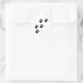 zwarte schattige hondenpootjes ronde sticker (Tas)