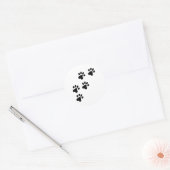 zwarte schattige hondenpootjes ronde sticker (Envelop)