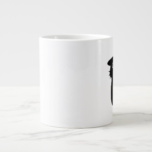 zwarte schattige kat grote koffiekop (Voorkant)