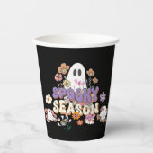 Zwarte schattige spookachtige geest Halloween Part Papieren Bekers (Voorkant)