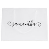 Zwarte Schattigee krul Handtekening Naam Groot Cadeauzakje (Voorkant)