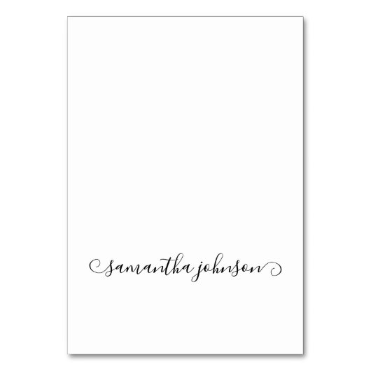 Zwarte Schattigee krul Handtekening Volledige naam Kaart (Voorkant)